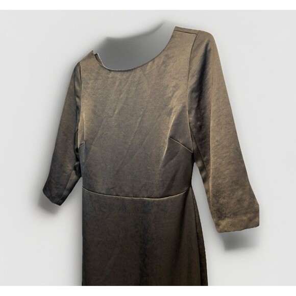 BODEN REBECCA Black SATIN DRESS ASYMMETRICAL Hem Cocktail Classy Formal Retro 4R - Picture 5 of 13